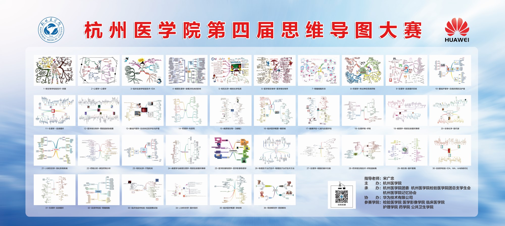 检验医学院,护理学院,药学院和公共卫生学院等六个学院学生237幅手绘